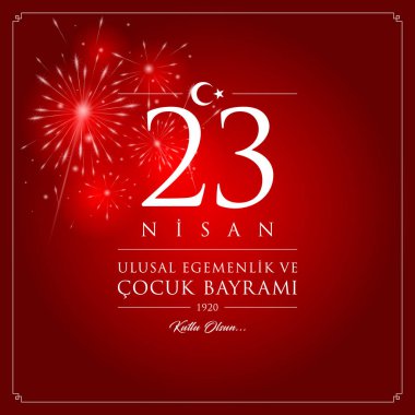 23 nisan cocuk bayrami vektör çizim. (23 Nisan Ulusal Egemenlik ve çocuk gün Türkiye'de kutlama kartı.)