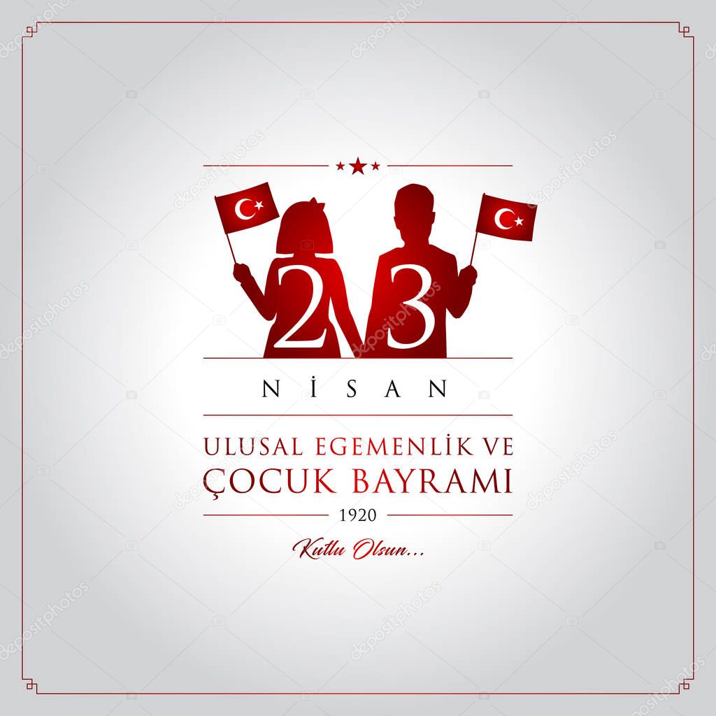 23 nisan cocuk bayrami vector illustration. (23 April, National Sovereignty and Childrens Day Turkey celebration card.)