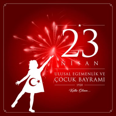 23 nisan cocuk bayrami vektör çizim. (23 Nisan Ulusal Egemenlik ve çocuk gün Türkiye'de kutlama kartı.)