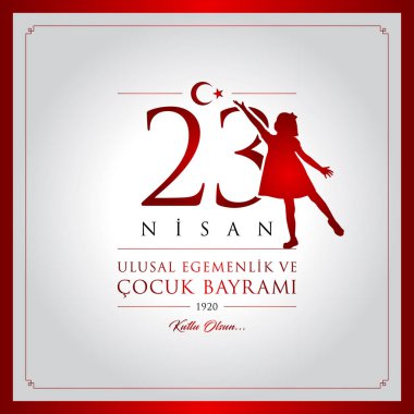 23 nisan cocuk bayrami vektör çizim. (23 Nisan Ulusal Egemenlik ve çocuk gün Türkiye'de kutlama kartı.)