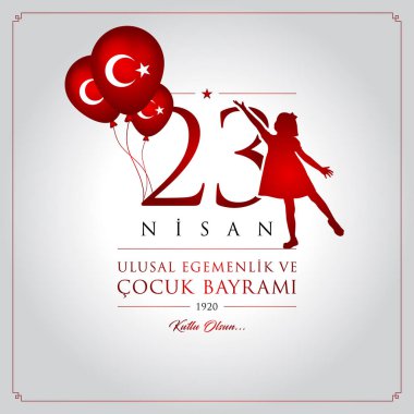 23 nisan cocuk bayrami vektör çizim. (23 Nisan Ulusal Egemenlik ve çocuk gün Türkiye'de kutlama kartı.)