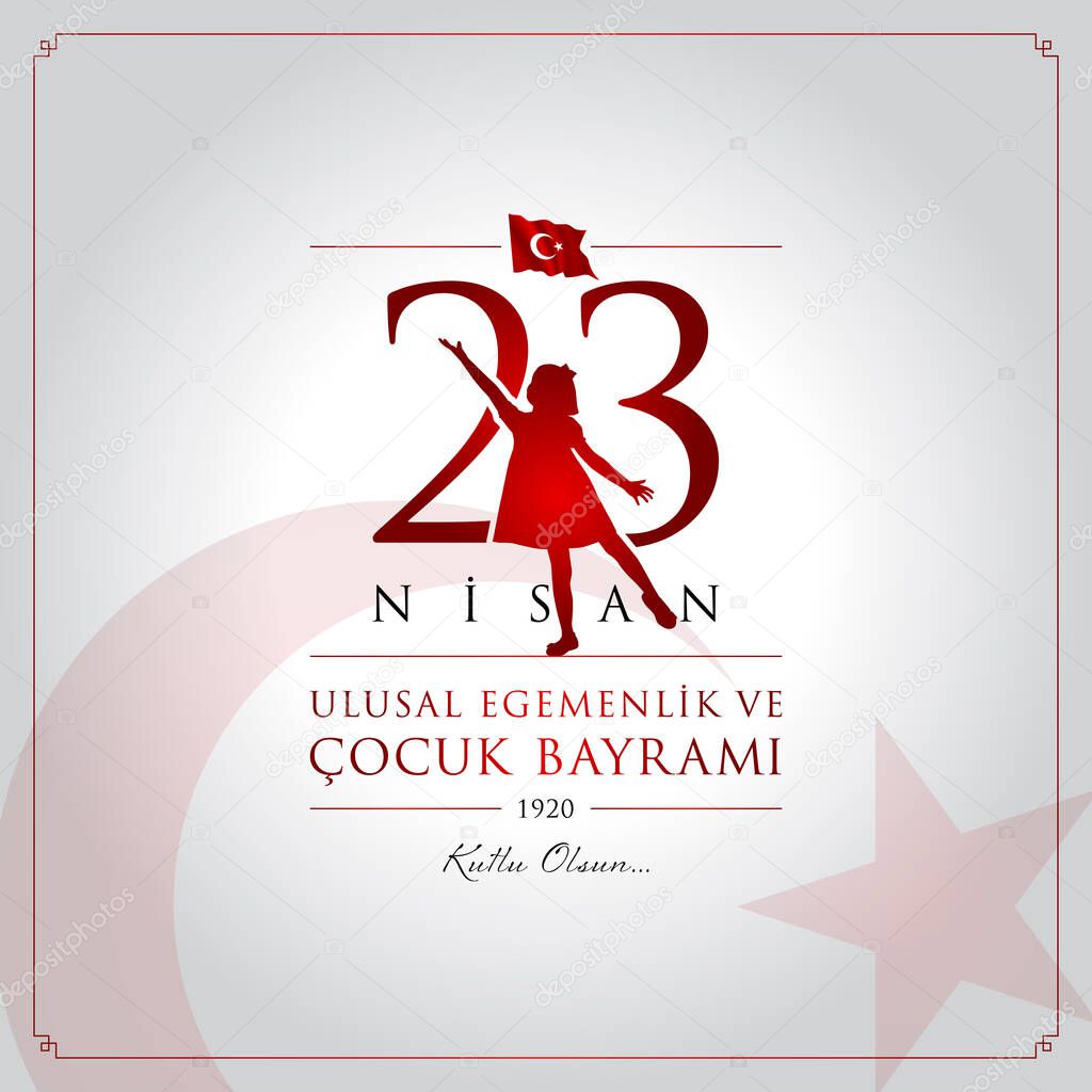 23 nisan cocuk bayrami vector illustration. (23 April, National Sovereignty and Childrens Day Turkey celebration card.)