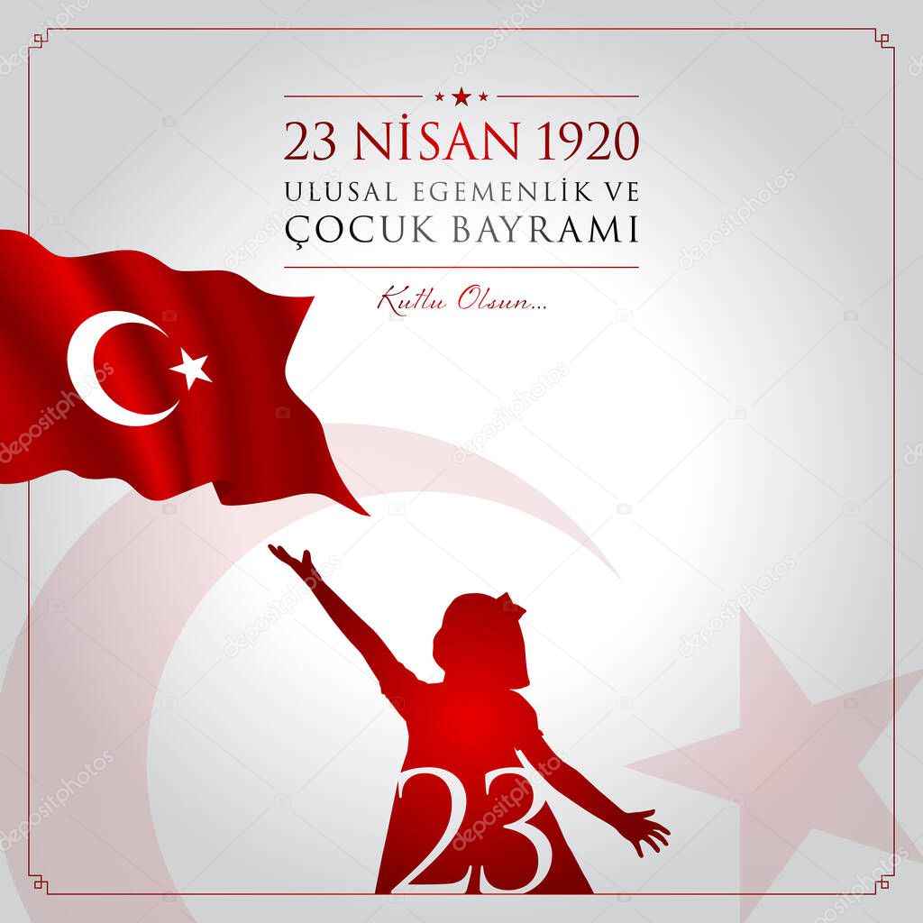 23 nisan cocuk bayrami vector illustration. (23 April, National Sovereignty and Childrens Day Turkey celebration card.)