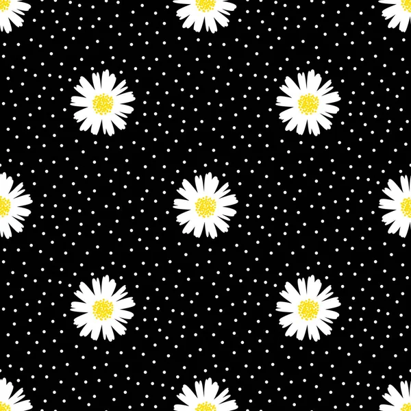 Seamless Daisy Pattern Background Vector Illustration — Stock Vector