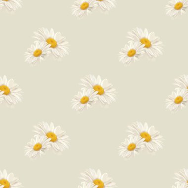 pürüzsüz papatya deseni ve arkaplan vektör çizimi