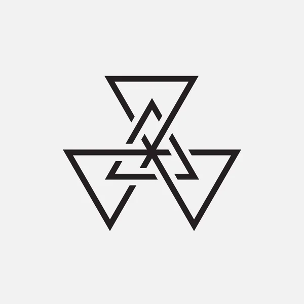 Связанные треугольники, изолированные на сером фоне — стоковый вектор