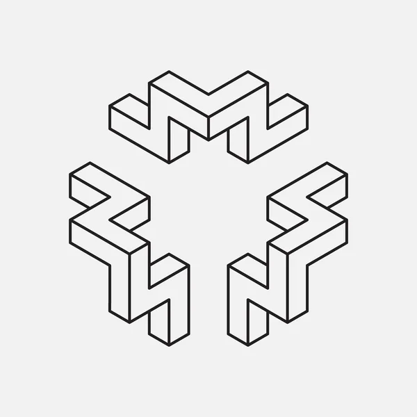 Linea emblema di design o monogramma — Vettoriale Stock