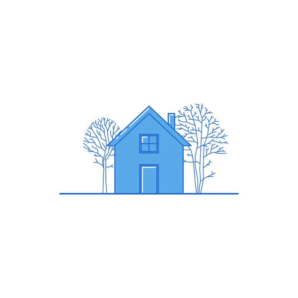 House icon with trees. — Stock Vector