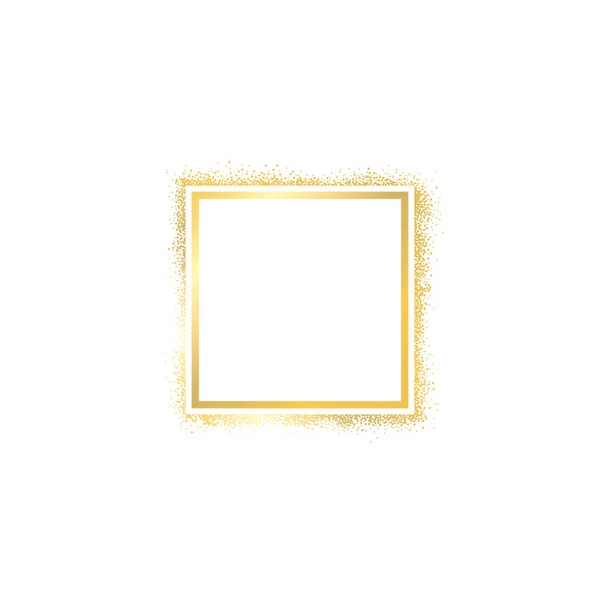 Gold frame with sparkles — Stock Vector