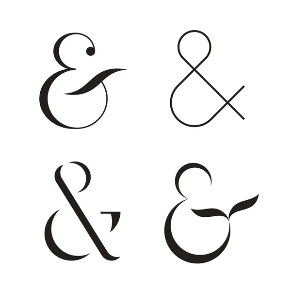 Set of Ampersands, vector illustration — Stock Vector