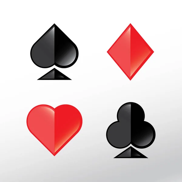 Jeu de symboles vectoriels de cartes à jouer — Image vectorielle