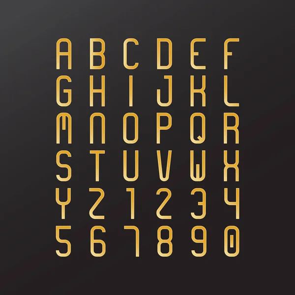 Gold letters and numbers — Stock Vector