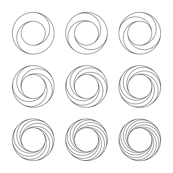 Conjunto de círculo, design de linha, símbolos conectados — Vetor de Stock