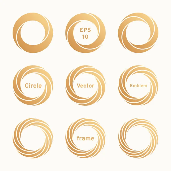 Uppsättning av gyllene cirklar, web designelement — Stock vektor