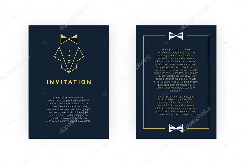 Invitation with bow tie