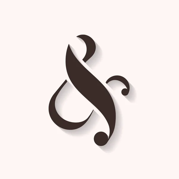 Ampersand-Symbol mit Schatten — Stockvektor
