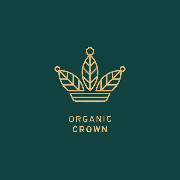 Crown with leaves, icon — Stock Vector