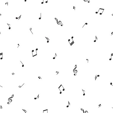 Müzik arka plan notları ve sembollerle