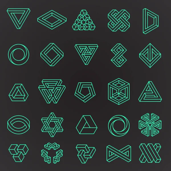 Set of impossible shapes — Stock Vector