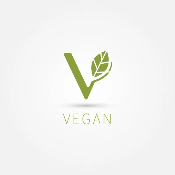Vegan symbol, V icon — Stock Vector