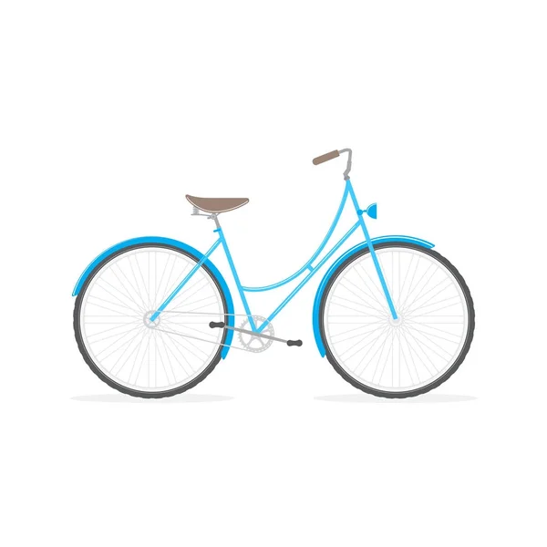 Синий велосипед на белом фоне — стоковый вектор