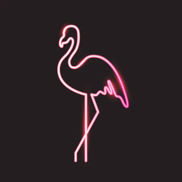 Luz de neón Flamingo — Vector de stock