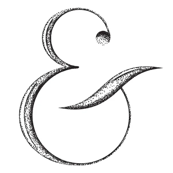 Ampersand, técnica de puntillismo — Archivo Imágenes Vectoriales