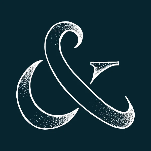 Ampersand Vector Illustration Eps Hand Drawing Dots — Stock Vector
