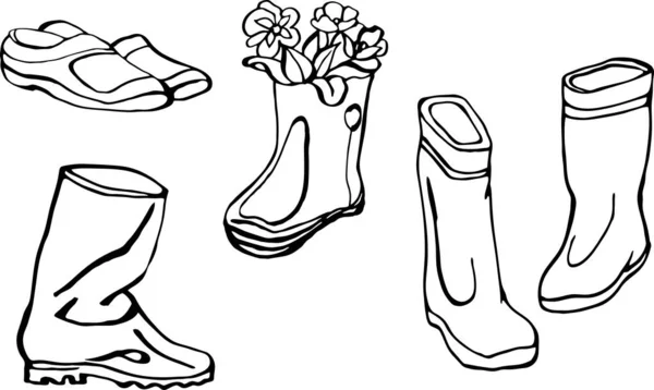 Bahçecilik 3-02 Vektör el çizimi beyaz arka planda izole edilmiş. Tasarım, ambalaj, kumaş elementleri.