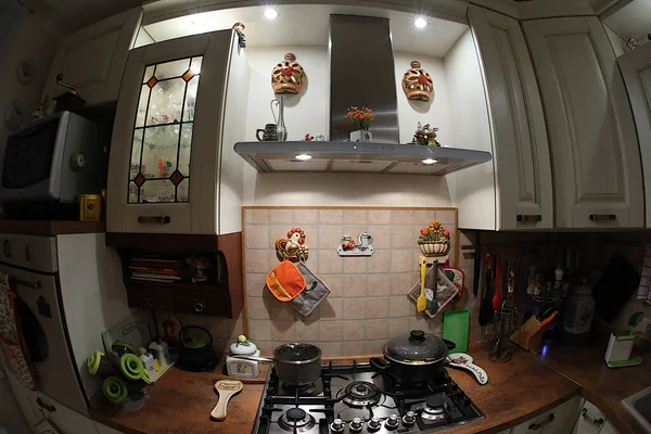 Kitchen Design Option Cooking Area White Furniture Alex Tennis Photographer — Stock Photo, Image