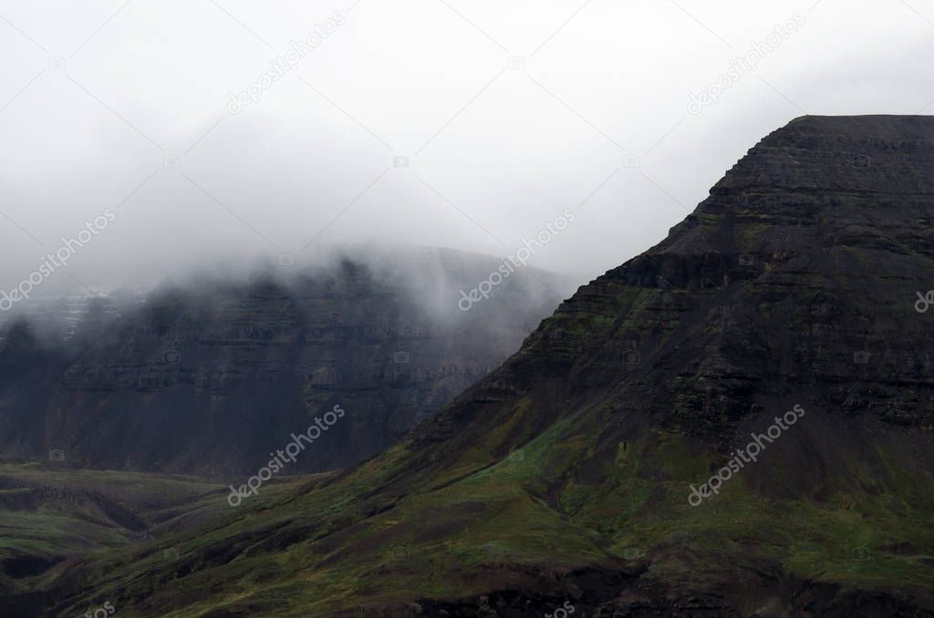 Cascade mountain in Iceland