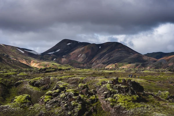 Vale do Landmannalaugar nas terras altas da Islândia agosto 2018 — Fotografia de Stock