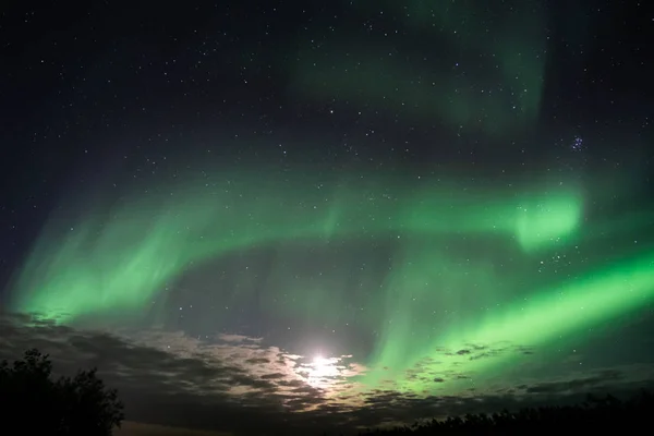 オーロラアイスランドの空を覆う北の光 — ストック写真