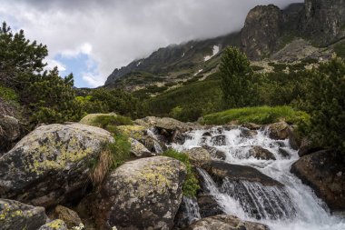 Yüksek Tatras dağlarındaki nehir akıntısı