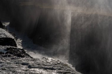 Gullfoss Şelalesi İzlanda 'nın altın çemberindeki ünlü manzaralı yer Ekim 2019