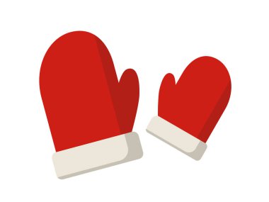 Noel Baba eldivenleri, basitçe vektör çizimi 