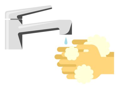 Elle yıkama simgesi, basitçe vektör illüstrasyonu 