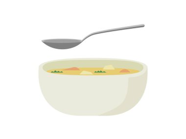 Çorba ikonlu kase, basitçe vektör illüstrasyonu 