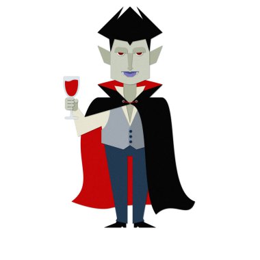 Beyaz arkaplanda izole edilmiş vampir simgesi, basitçe vektör illüstrasyonu 