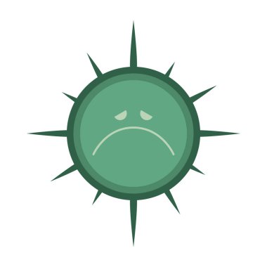 Beyaz arkaplanda izole edilmiş virüs simgesi, basitçe vektör illüstrasyonu 