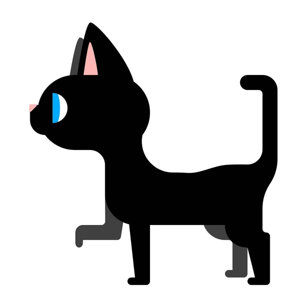 Иконка Черного Кота Просто Векторная Иллюстрация — стоковый вектор