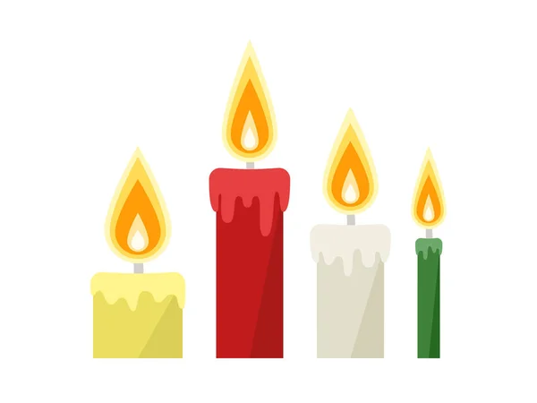 Brennende Kerzen Banner Einfach Vektorillustration — Stockvektor