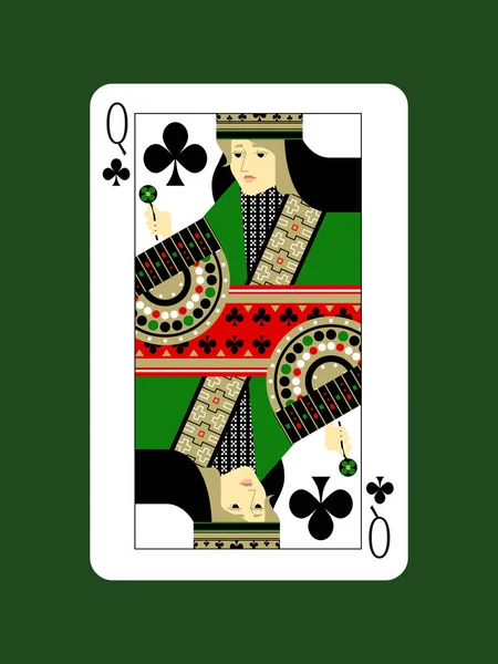Carte Casino Trèfle Illustration Vectorielle Simple — Image vectorielle