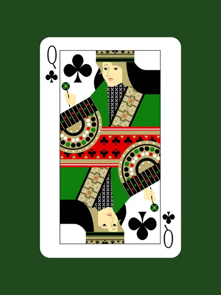 Casino Karte Klee Einfach Vektorillustration — Stockvektor