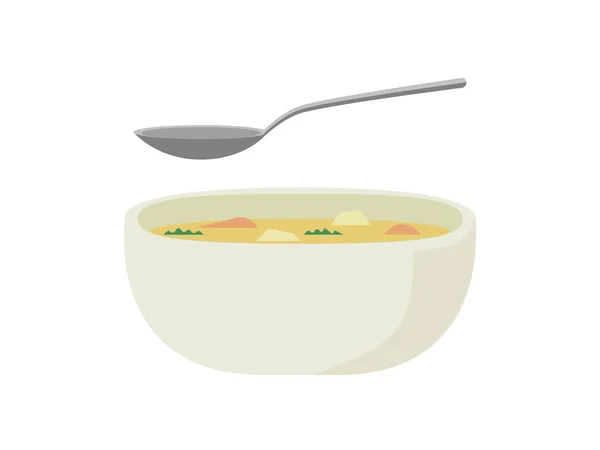 Tigela Com Ícone Sopa Simplesmente Ilustração Vetorial — Vetor de Stock