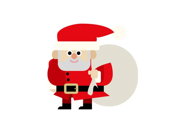 Kerstman Met Zak Pictogram Gewoon Vector Illustratie — Stockvector
