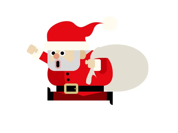 Père Noël Avec Icône Sac Illustration Vectorielle Simple — Image vectorielle