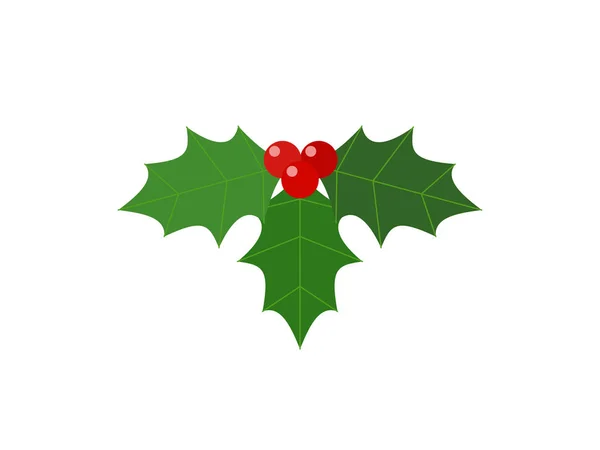 Christmas Card Template Berries Leaves Simply Vector Illustration — 스톡 벡터