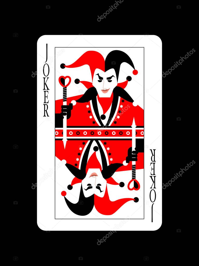 casino card Joker, simply vector illustration 