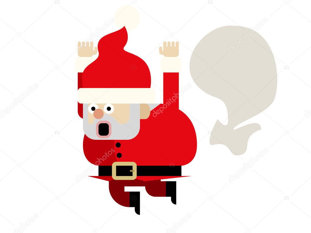 Santa with bag icon, simply vector illustration 